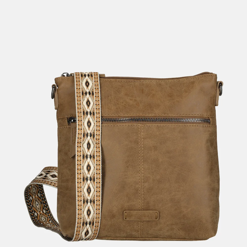 Enrico Benetti Indy crossbody tas camel bij Duifhuizen